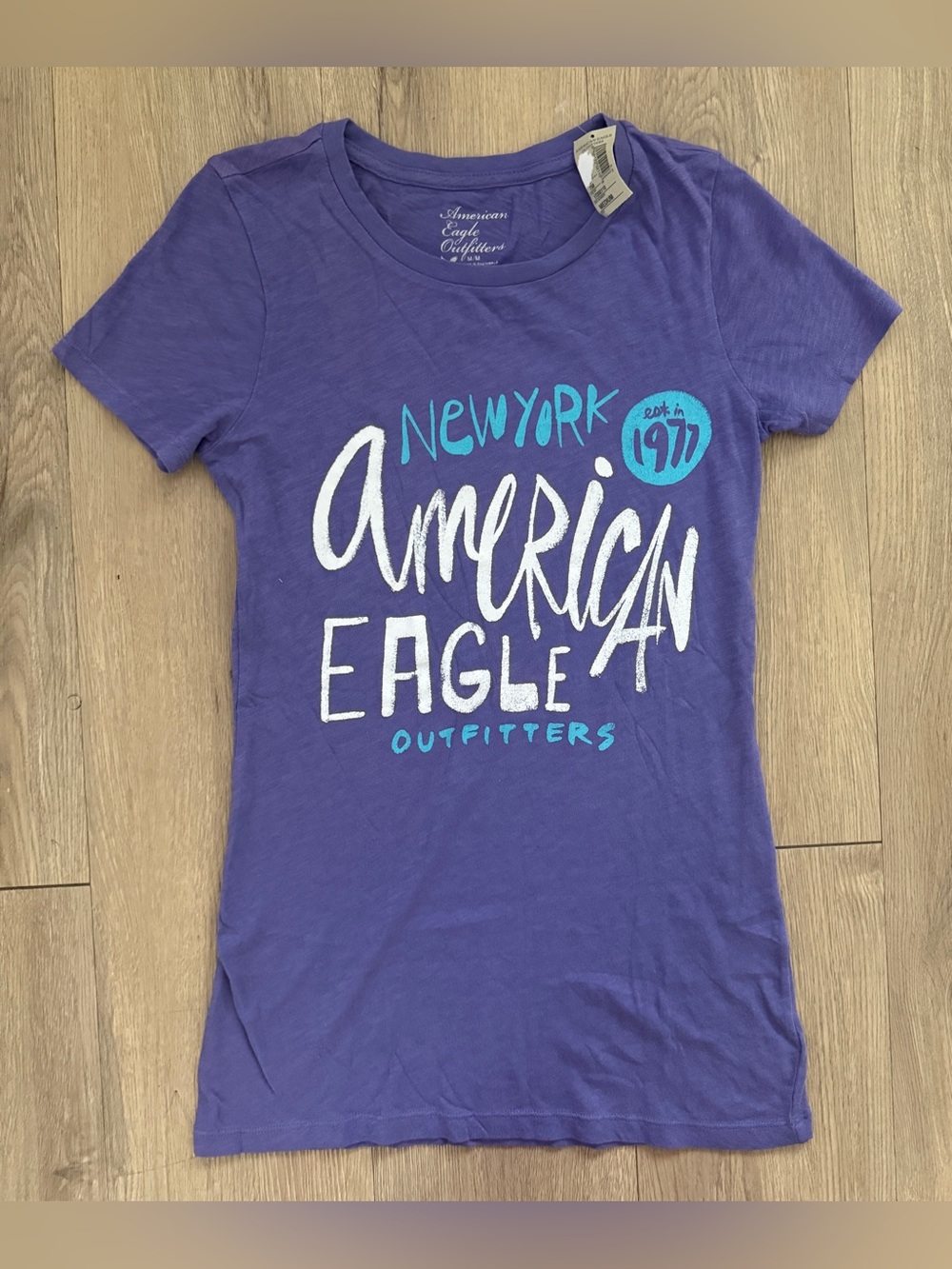 NWT American Eagle Womens Purple Short Sleeve Shirt Size Medium
